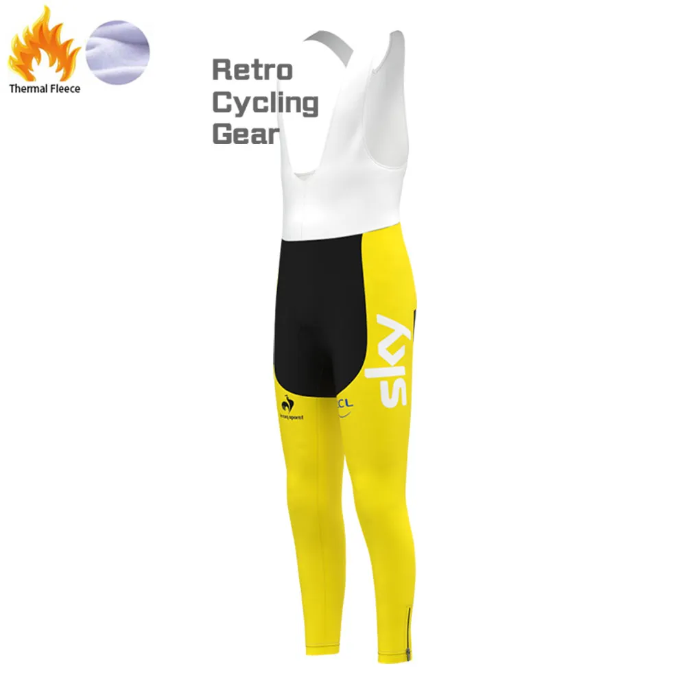 2012 yellow sky Fleece Retro Long Cycling Kits