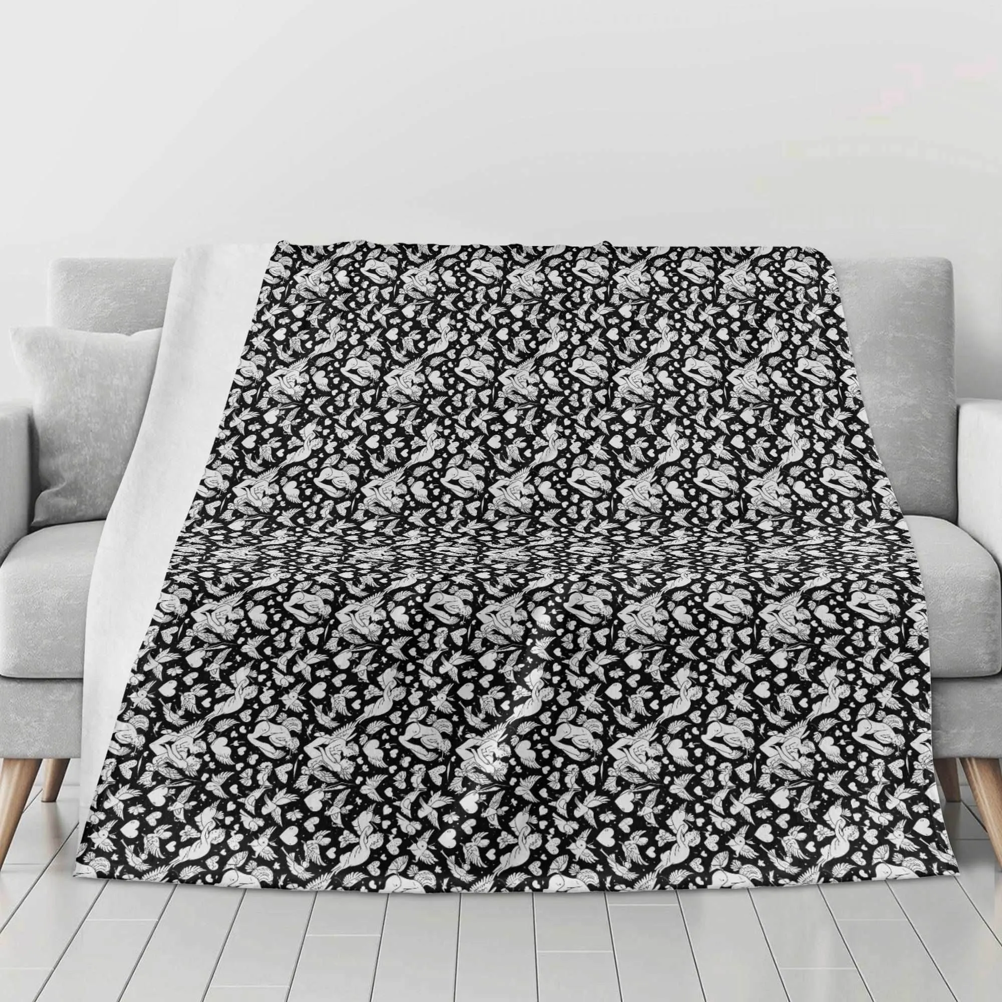 Abstract love Flannel Breathable Blanket 4 Sizes