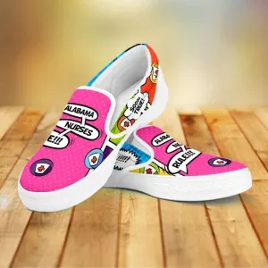 Alabama Nurses Rule! Comic Strip Slip-on Shoes