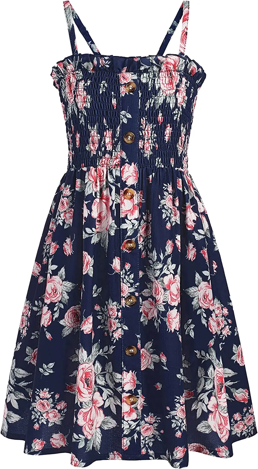 Arshiner Girl's Summer Sleeveless Casual Sundress