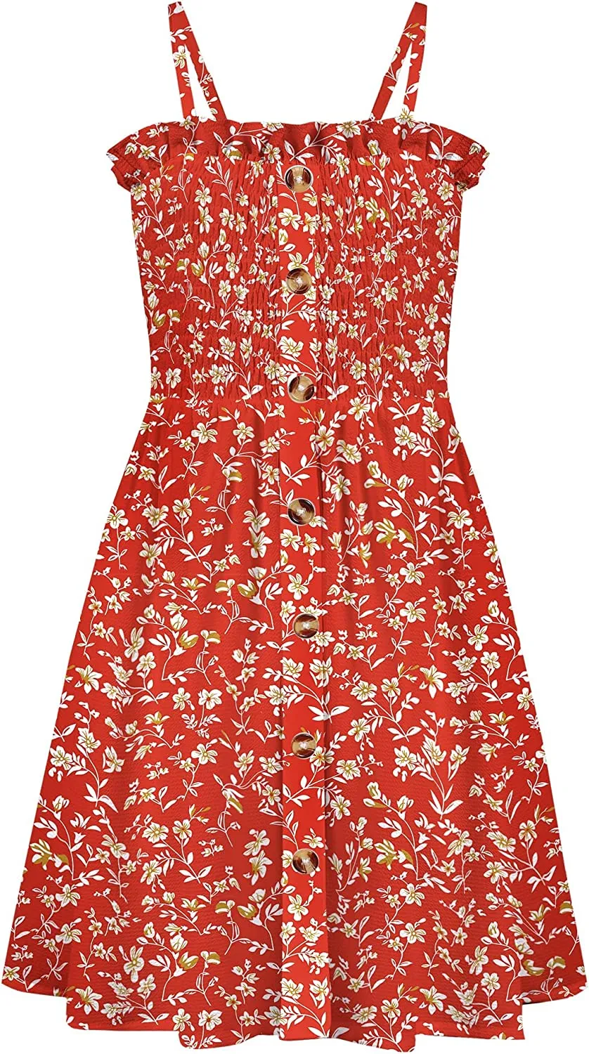 Arshiner Girl's Summer Sleeveless Casual Sundress
