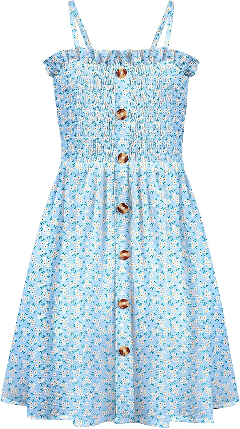 Arshiner Girl's Summer Sleeveless Casual Sundress
