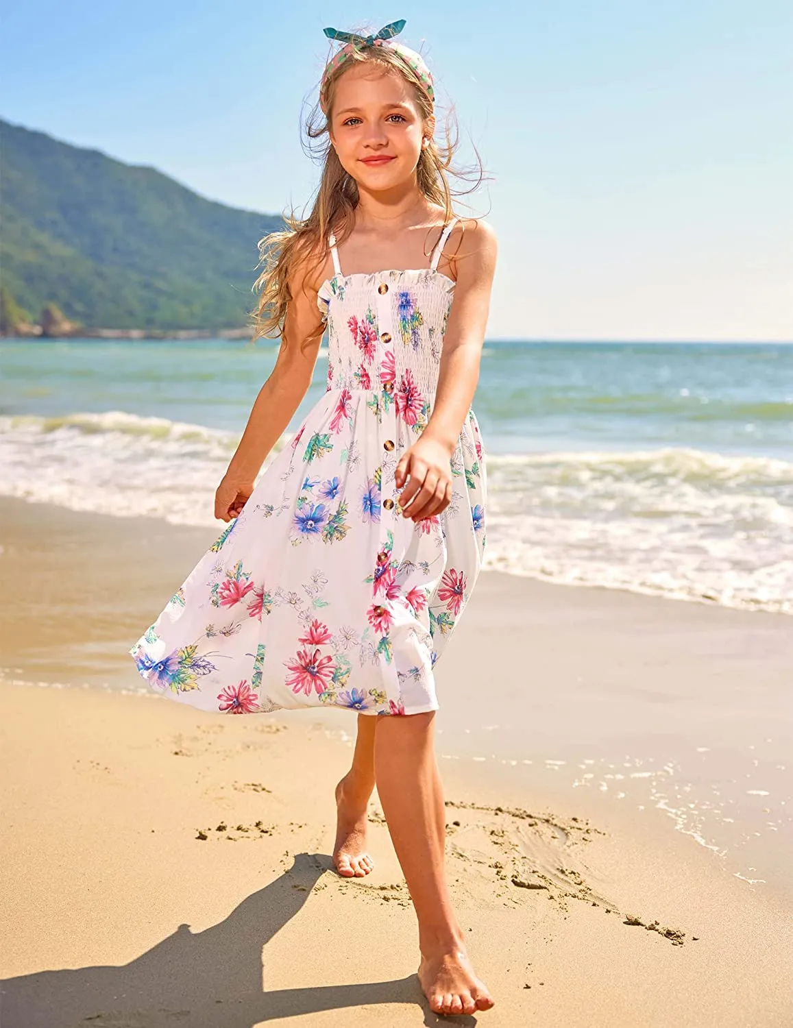 Arshiner Girl's Summer Sleeveless Casual Sundress