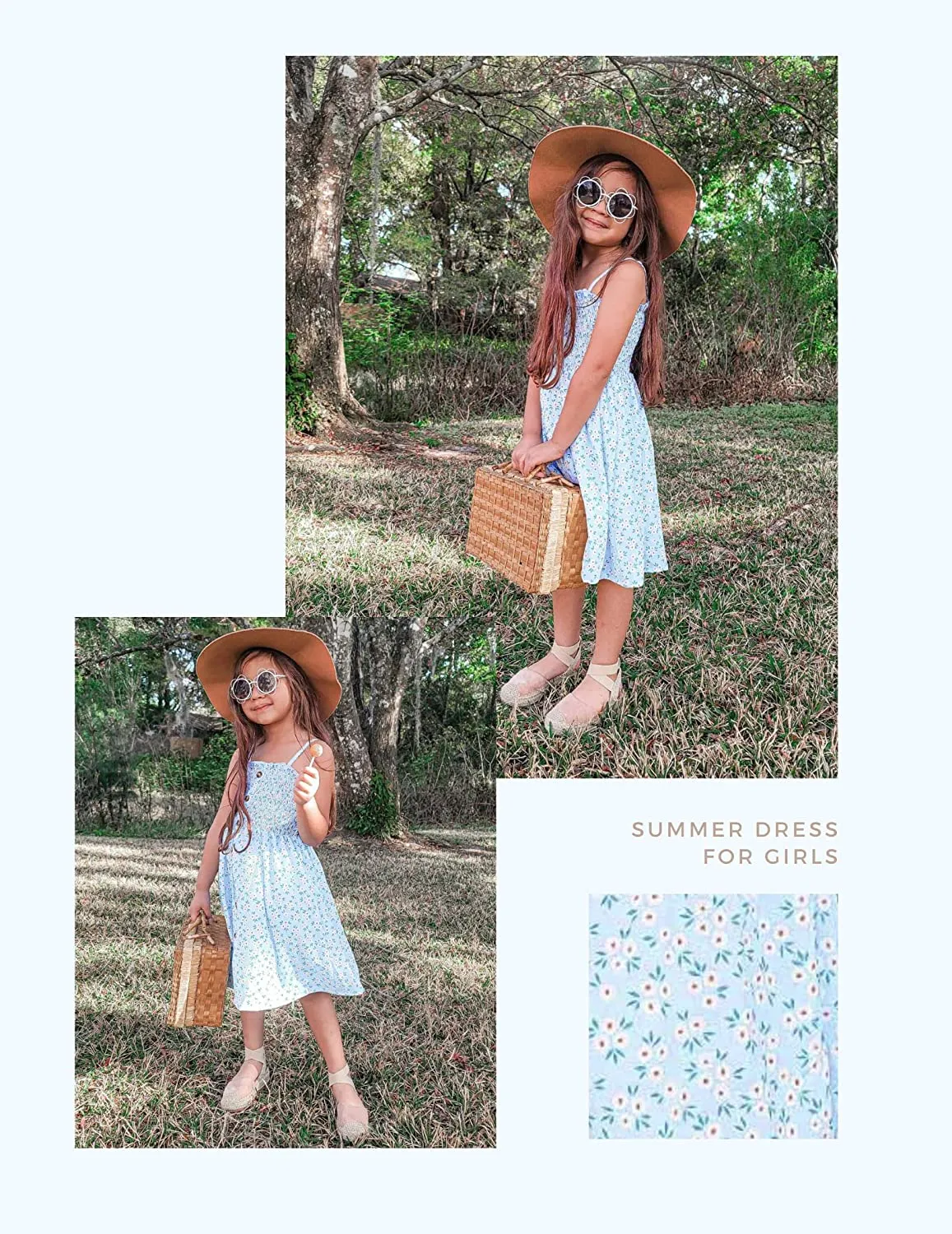 Arshiner Girl's Summer Sleeveless Casual Sundress