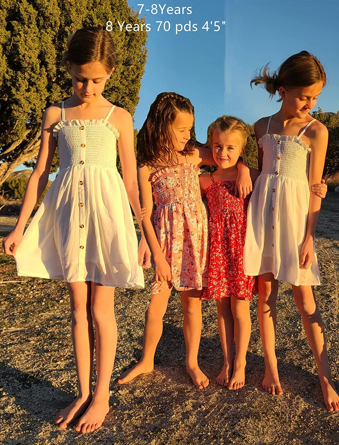Arshiner Girl's Summer Sleeveless Casual Sundress