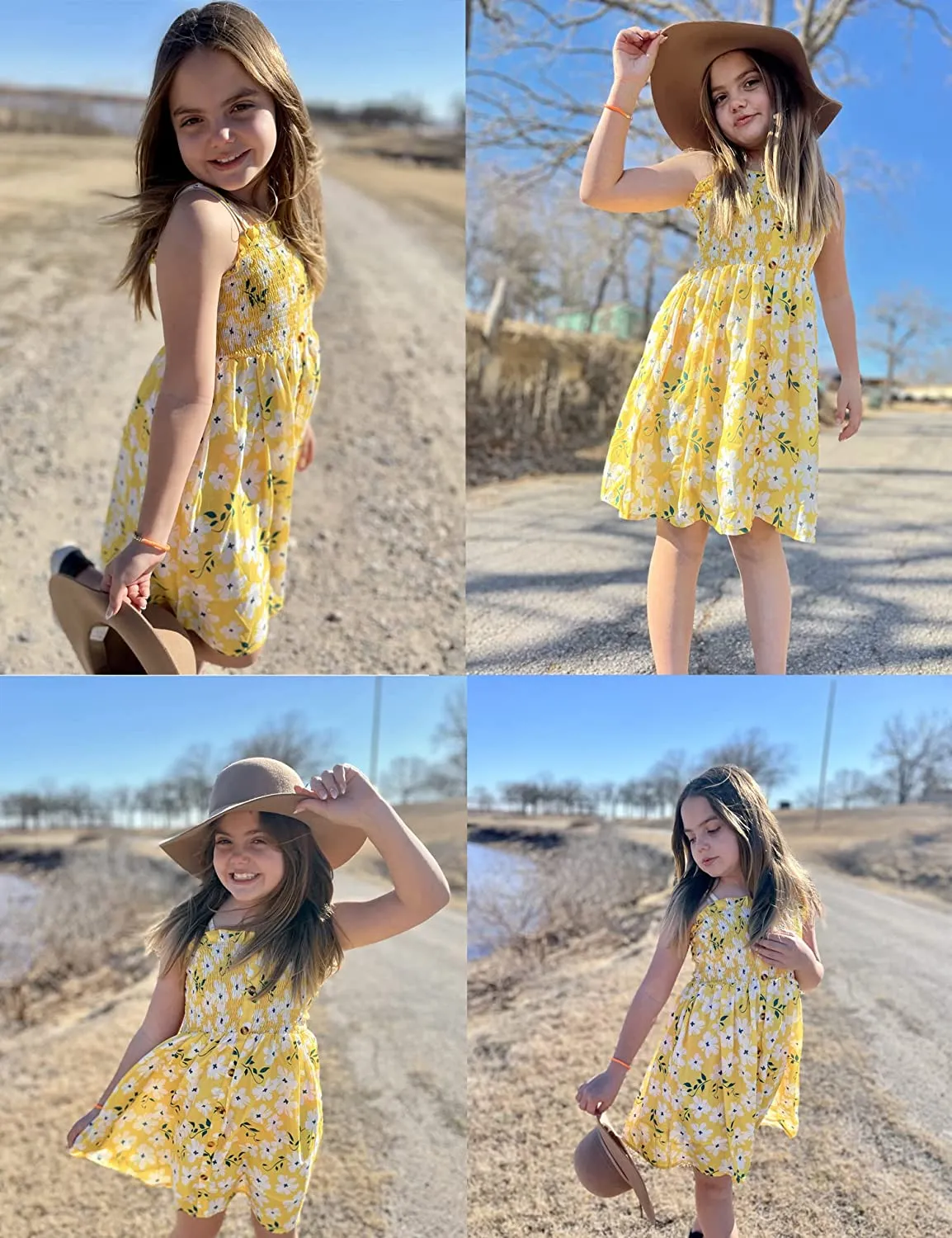 Arshiner Girl's Summer Sleeveless Casual Sundress