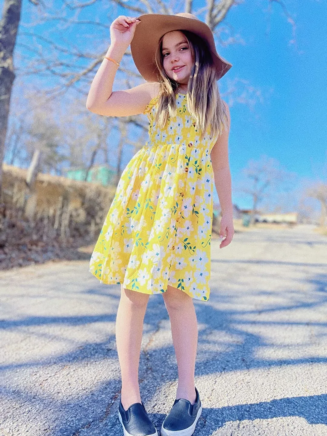 Arshiner Girl's Summer Sleeveless Casual Sundress