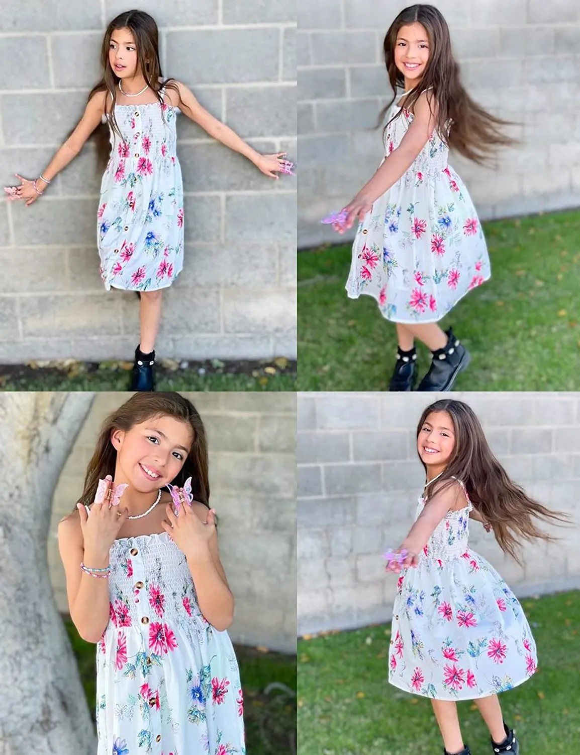 Arshiner Girl's Summer Sleeveless Casual Sundress