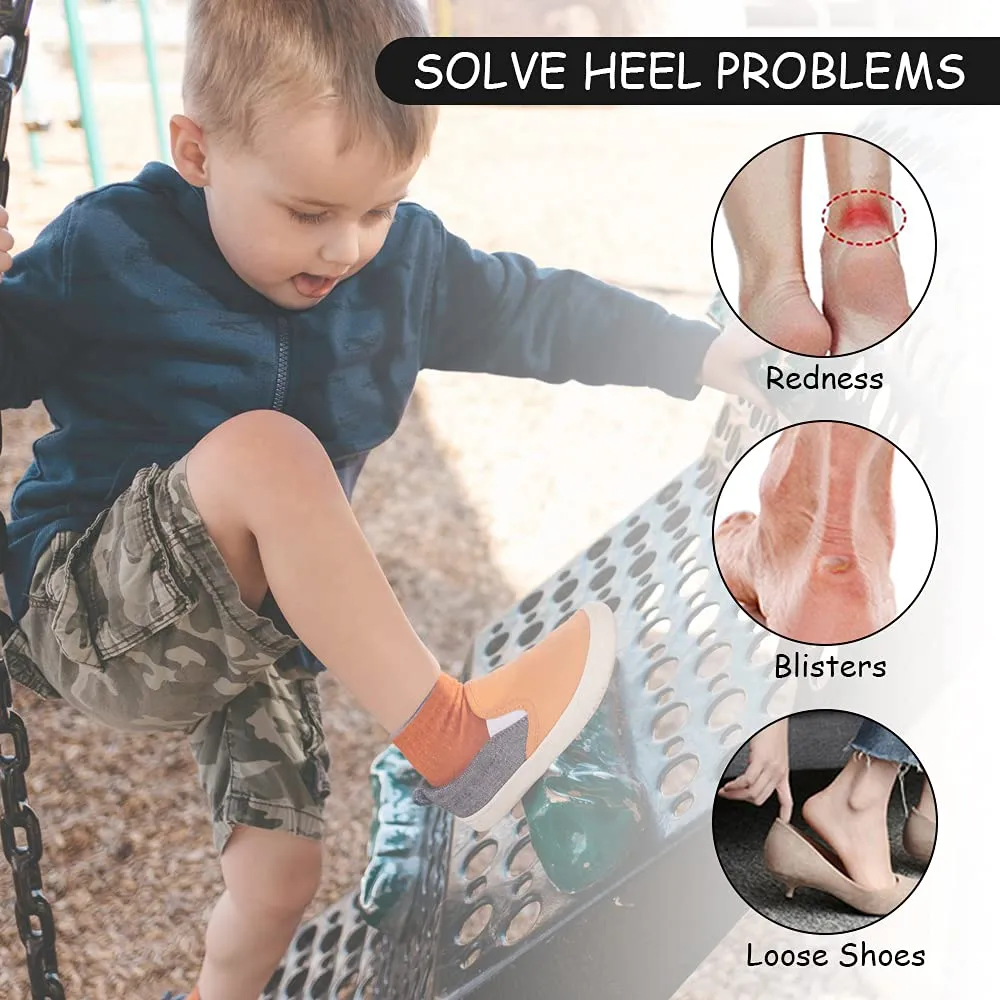 Beautulip Heel Grips for Kids and Women, Add Volume to Too Large Shoe Inserts Girls and Boys Child Adhesive Back of Heel Cushions (Beige) Beige