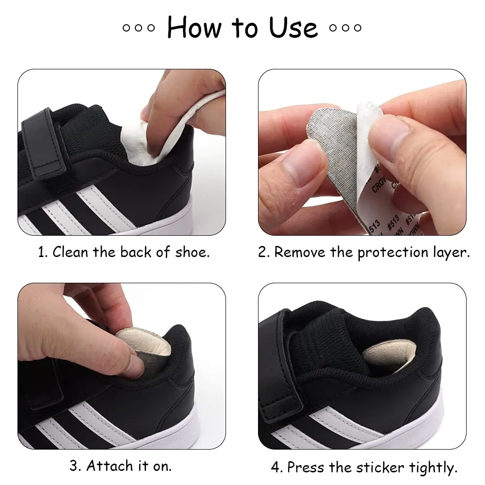 Beautulip Heel Grips for Kids and Women, Add Volume to Too Large Shoe Inserts Girls and Boys Child Adhesive Back of Heel Cushions (Beige) Beige
