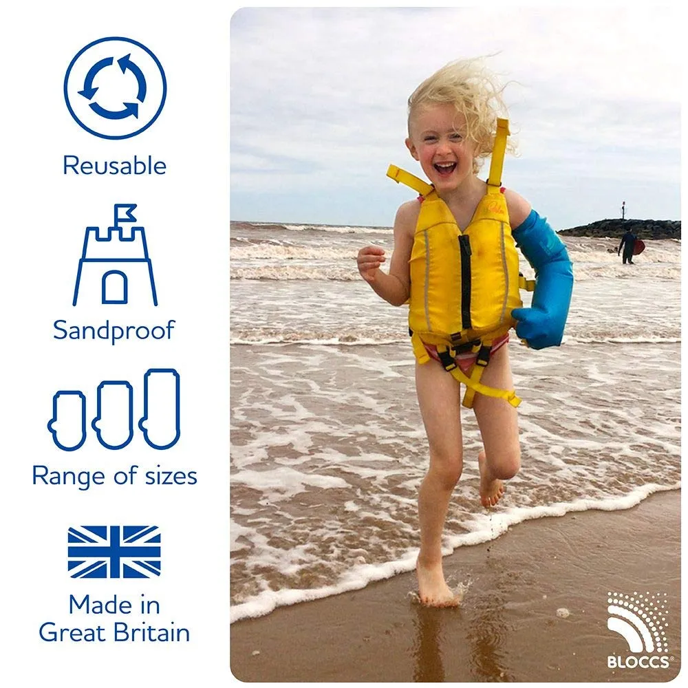 Bloccs Waterproof Cover for Plaster Cast Arm, Swim, Shower & Bathe. Watertight Protector - #CFA73-S - Child Full Arm (Small) S Single