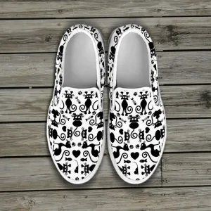 Cats White Slip-on Shoes