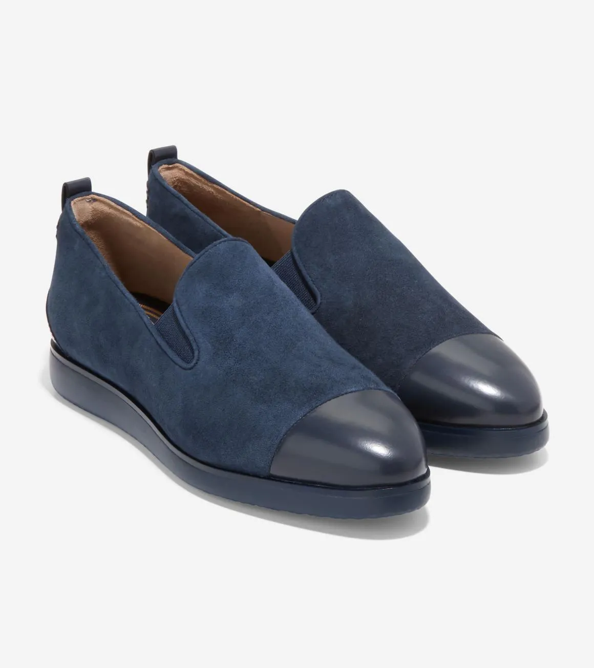 Cole Haan Grand Ambition Navy Blazer Suede Fsahion Slip-On Loafer Shoes