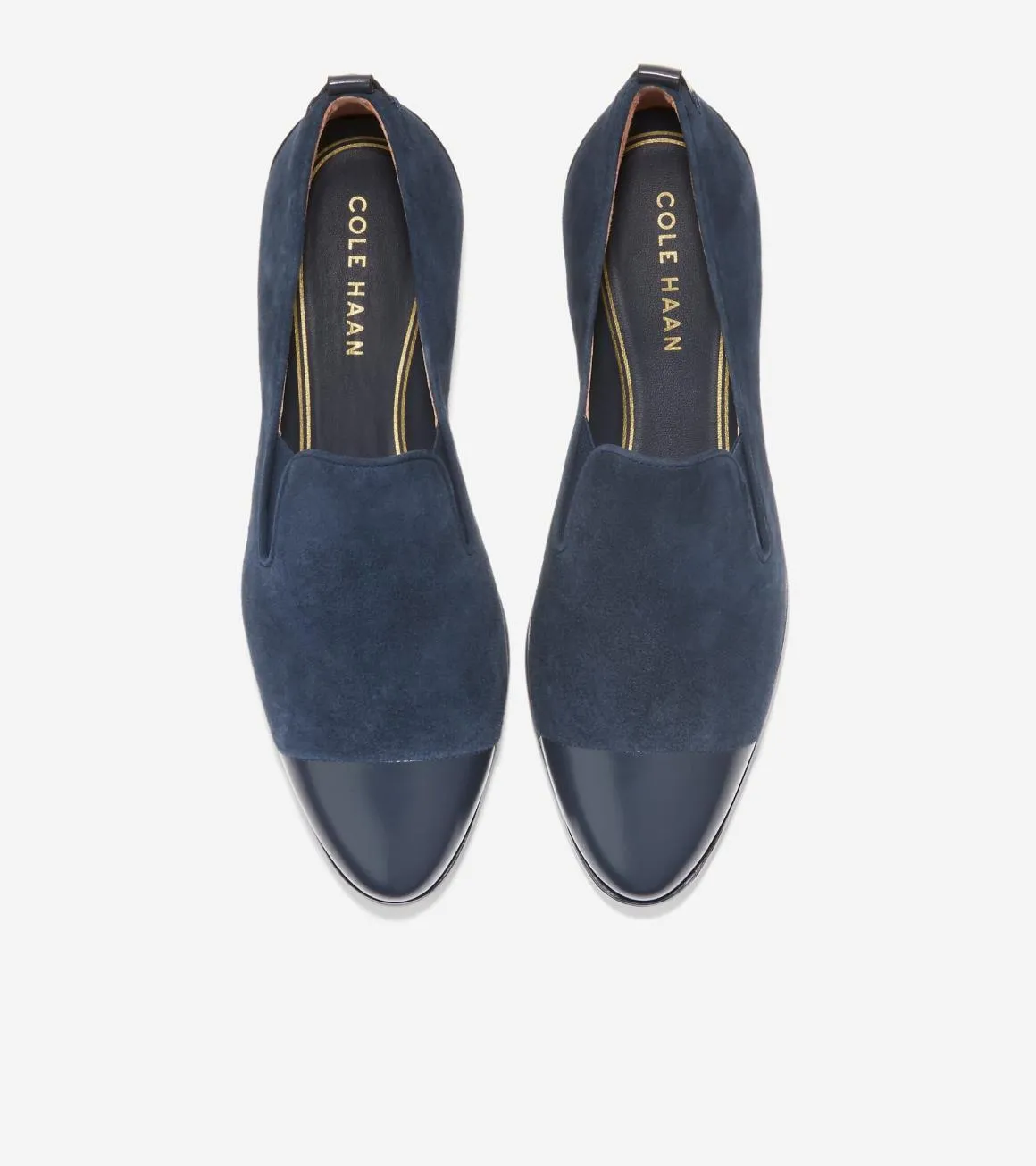 Cole Haan Grand Ambition Navy Blazer Suede Fsahion Slip-On Loafer Shoes