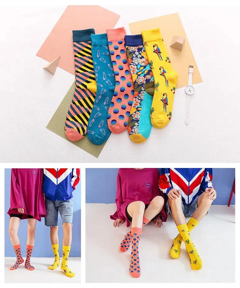 Colorful Tongue Graphic Skateboard Socks for Women - Stylish Fun Addition