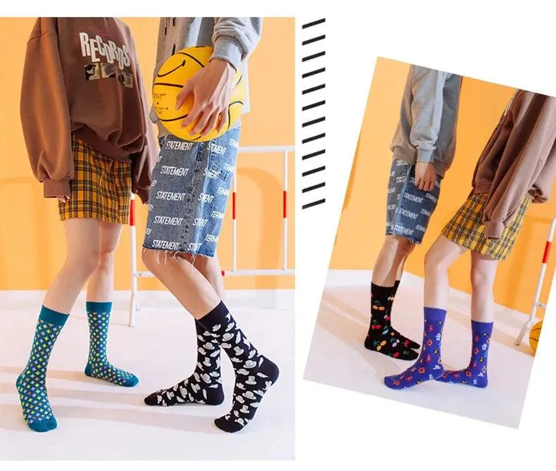 Colorful Tongue Graphic Skateboard Socks for Women - Stylish Fun Addition