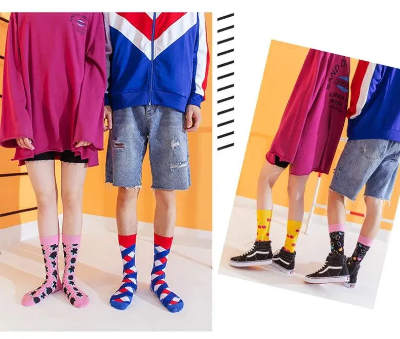 Colorful Tongue Graphic Skateboard Socks for Women - Stylish Fun Addition