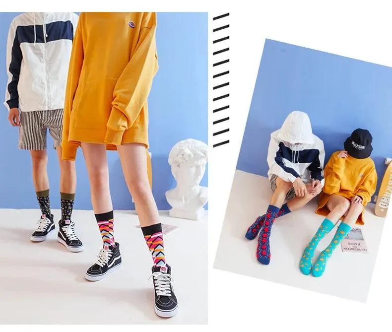 Colorful Tongue Graphic Skateboard Socks for Women - Stylish Fun Addition