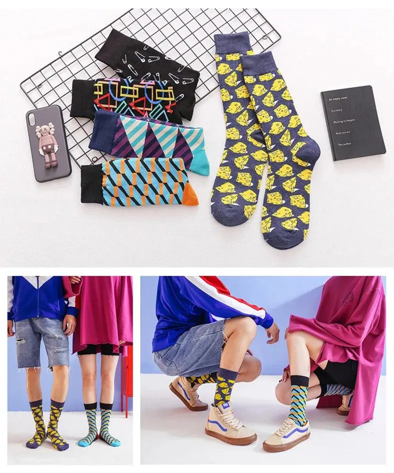 Colorful Tongue Graphic Skateboard Socks for Women - Stylish Fun Addition