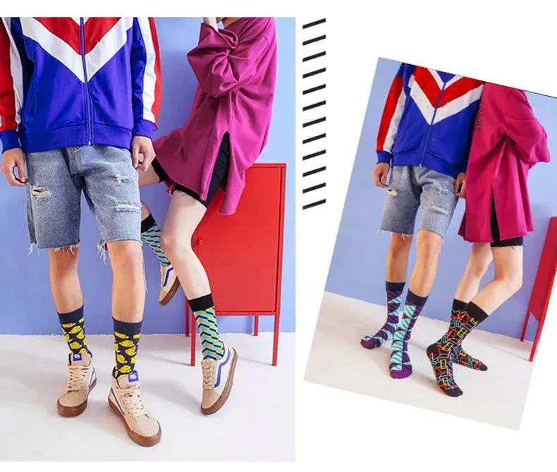 Colorful Tongue Graphic Skateboard Socks for Women - Stylish Fun Addition