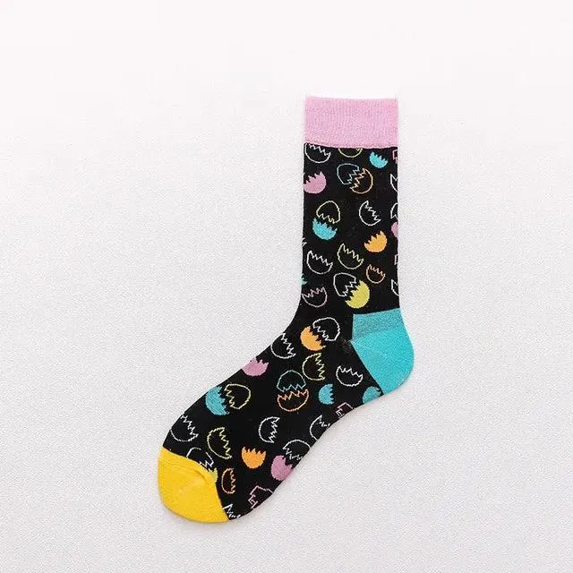 Colorful Tongue Graphic Skateboard Socks for Women - Stylish Fun Addition