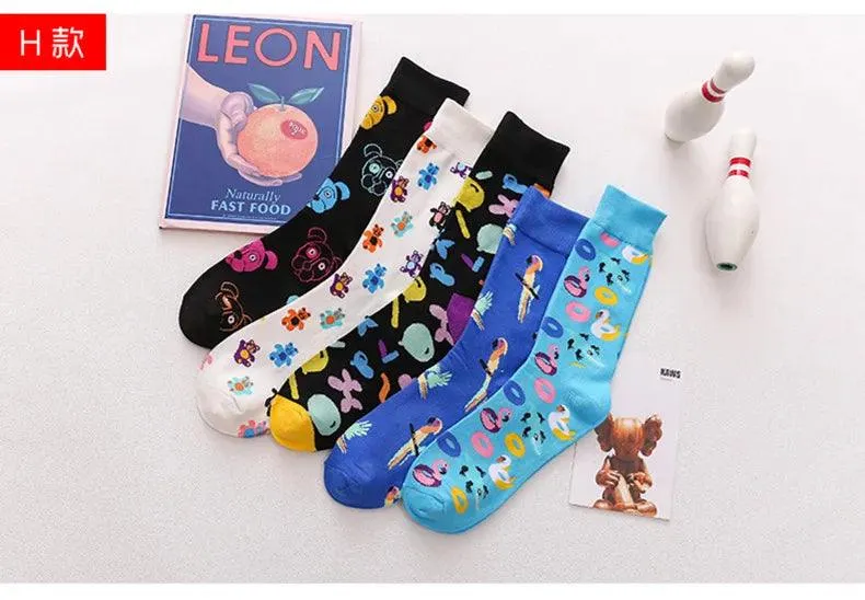 Colorful Tongue Graphic Skateboard Socks for Women - Stylish Fun Addition