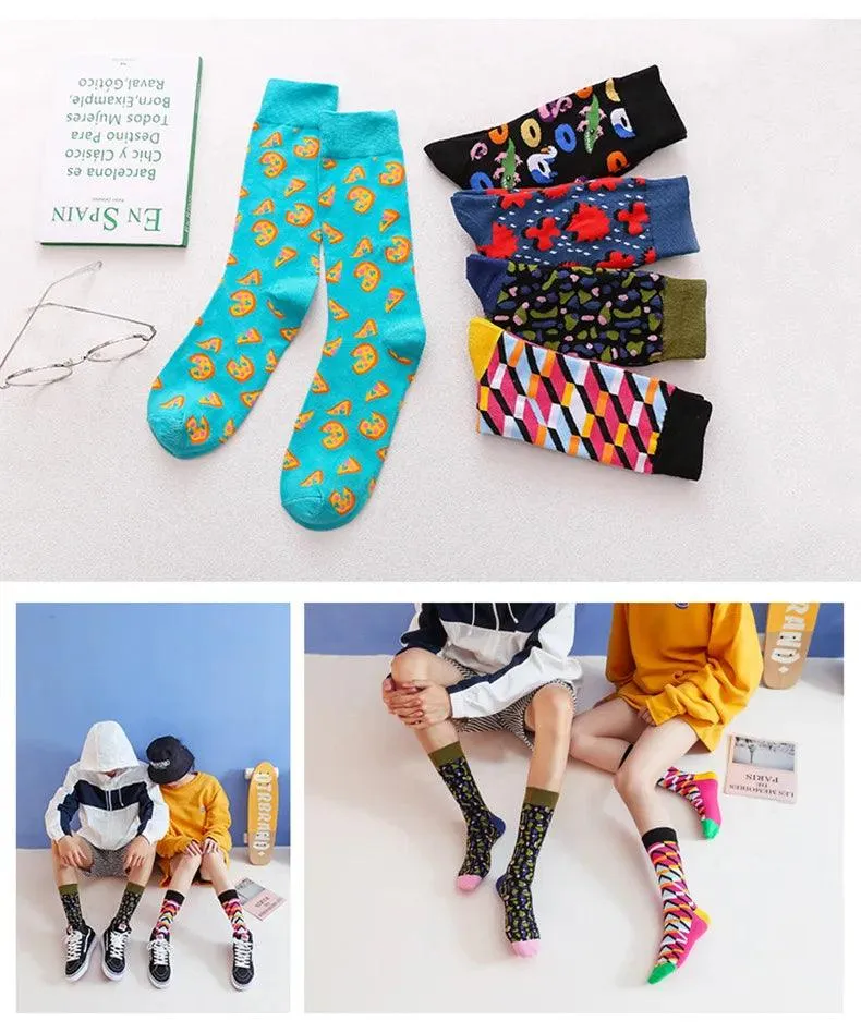 Colorful Tongue Graphic Skateboard Socks for Women - Stylish Fun Addition