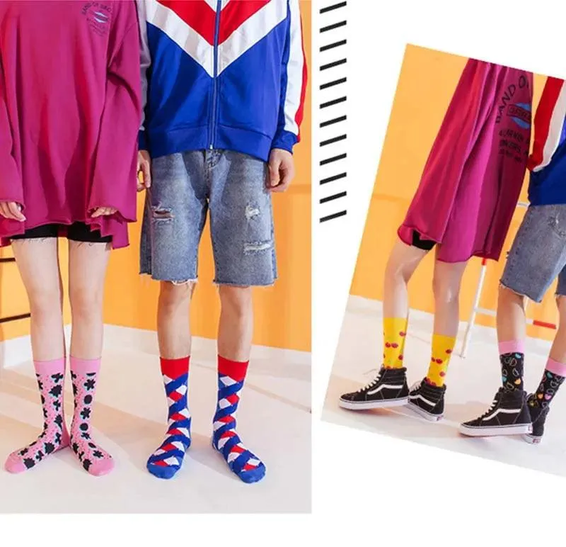 Colorful Tongue Graphic Skateboard Socks for Women - Stylish Fun Addition