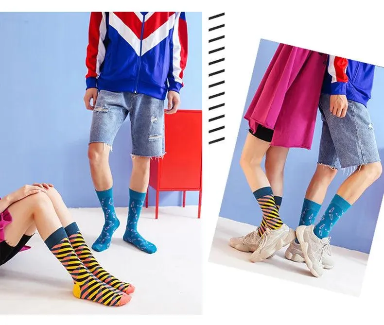Colorful Tongue Graphic Skateboard Socks for Women - Stylish Fun Addition