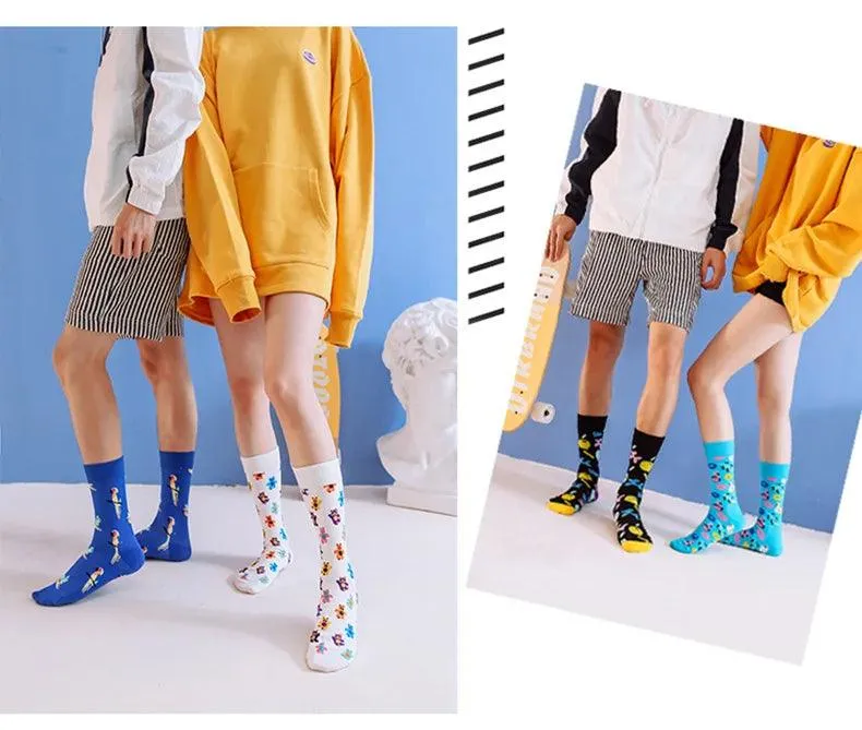 Colorful Tongue Graphic Skateboard Socks for Women - Stylish Fun Addition