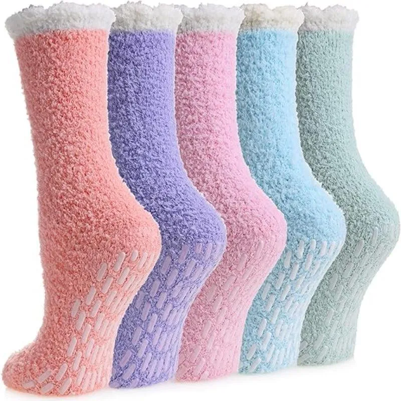 Cozy Non-Slip Diabetic Socks – Secure Grip and Comfort (5 Pack)