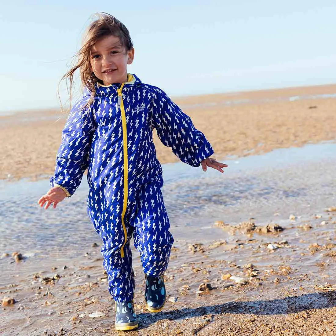 EcoSplash Waterproof Fleece Lined Puddle Suit Blue