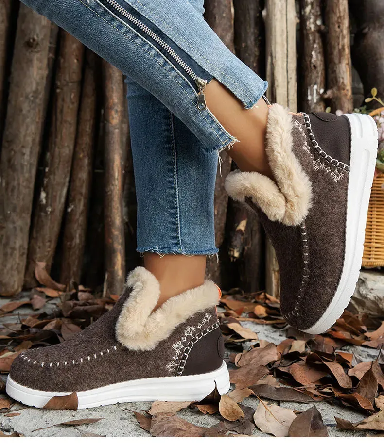 ELINA | Faux Fur Linked Winter Shoes