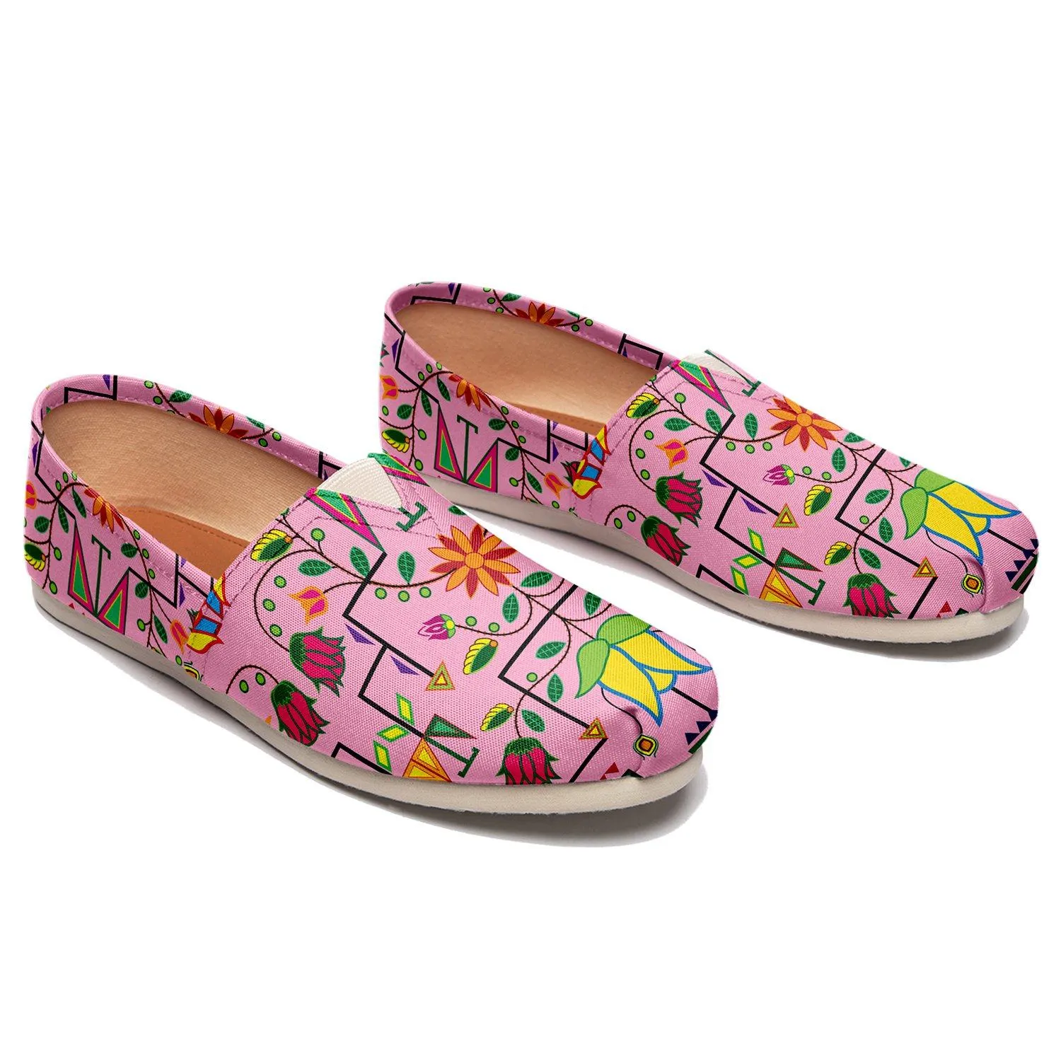 Geometric Floral Summer Sunset Slip On