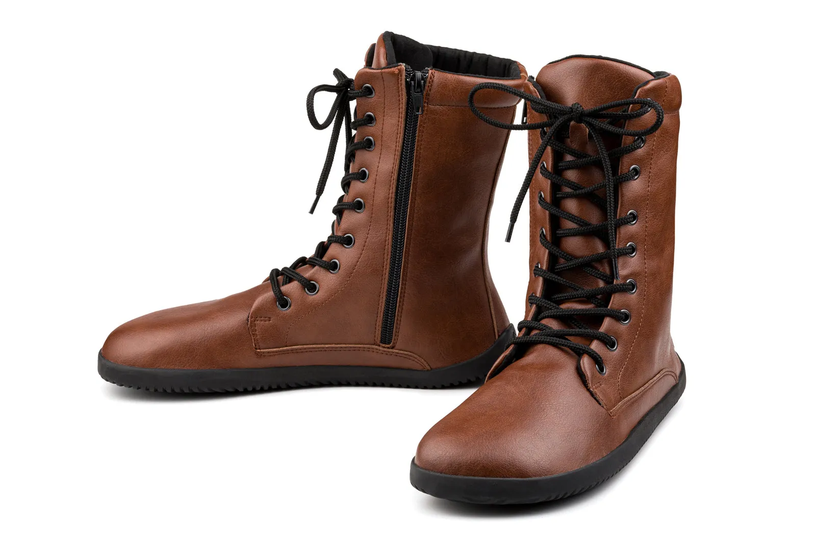 Jaya Barefoot Women’s Zip-up Boots – Brown