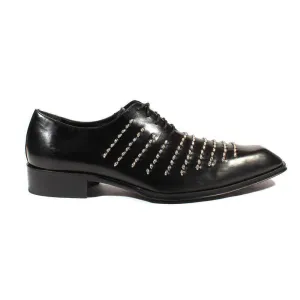 Jo Ghost Men's Designer Shoes Montalcio Leather Nero / Black Oxfords (JG1800)