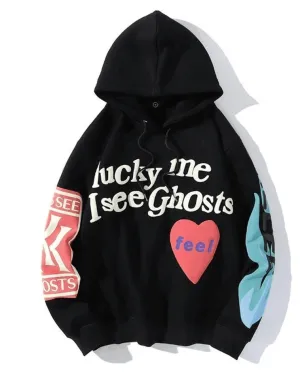 Joskaa Letters Printed Long Sleeve Hoodie