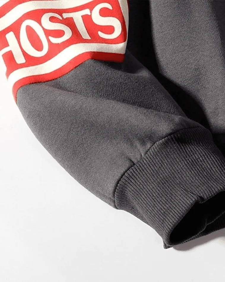 Joskaa Letters Printed Long Sleeve Hoodie