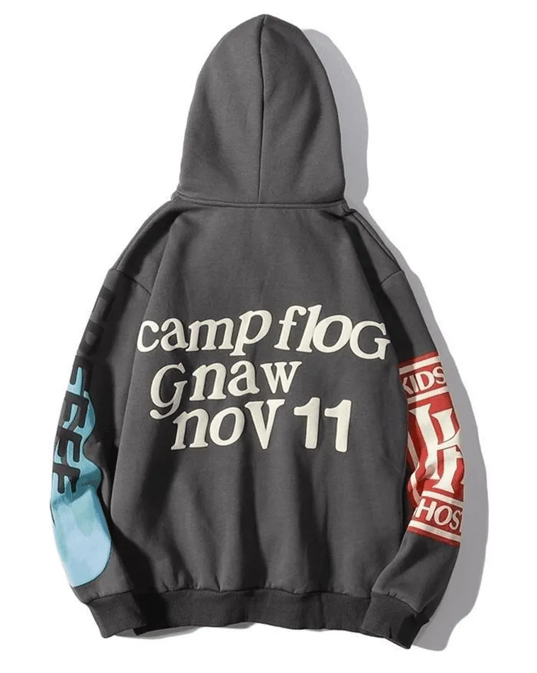 Joskaa Letters Printed Long Sleeve Hoodie