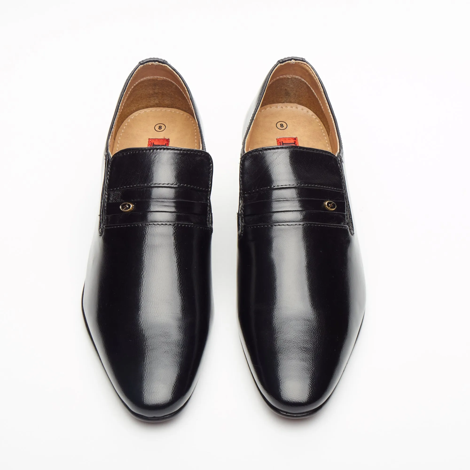 LIAM MEN'S LUCINI CUBAN HEEL FORMAL CASUAL PARTY WEDDING LEATHER SHOES BLACK