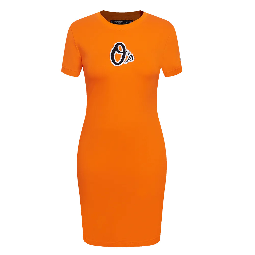 MLB BALTIMORE ORIOLES CLASSIC WOMEN'S BODY CON DRESS (ORANGE)