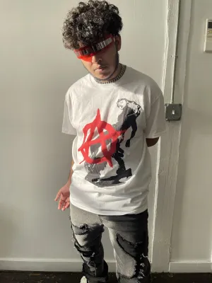 NEW Arnuki Anarchy Tee, Graphic, Shirt, y2K, Streetwear, Goth, Fashion, Trendy, Men, Women, Unisex, Cotton, Crew Neck, Short Sleeve, Gothic, Guns, Sz L, Retails $85