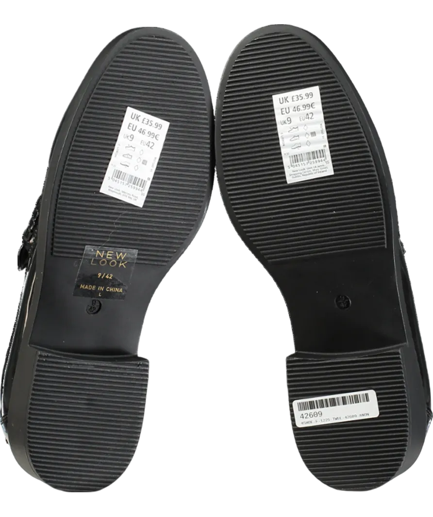 New Look Black Comfort Chunky Loafers UK 9 EU 42 👠