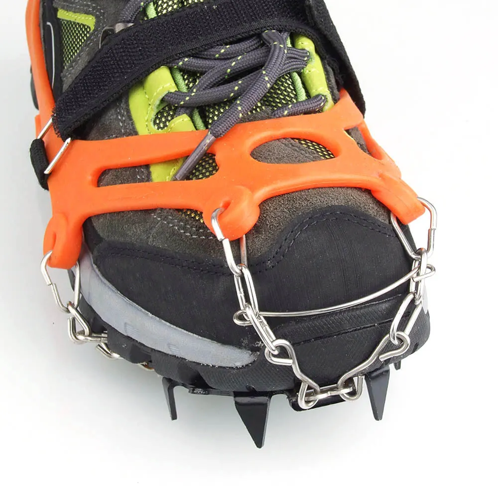One Pair 12 Teeth Claws Crampons - Non-slip Stainless Steel Chain