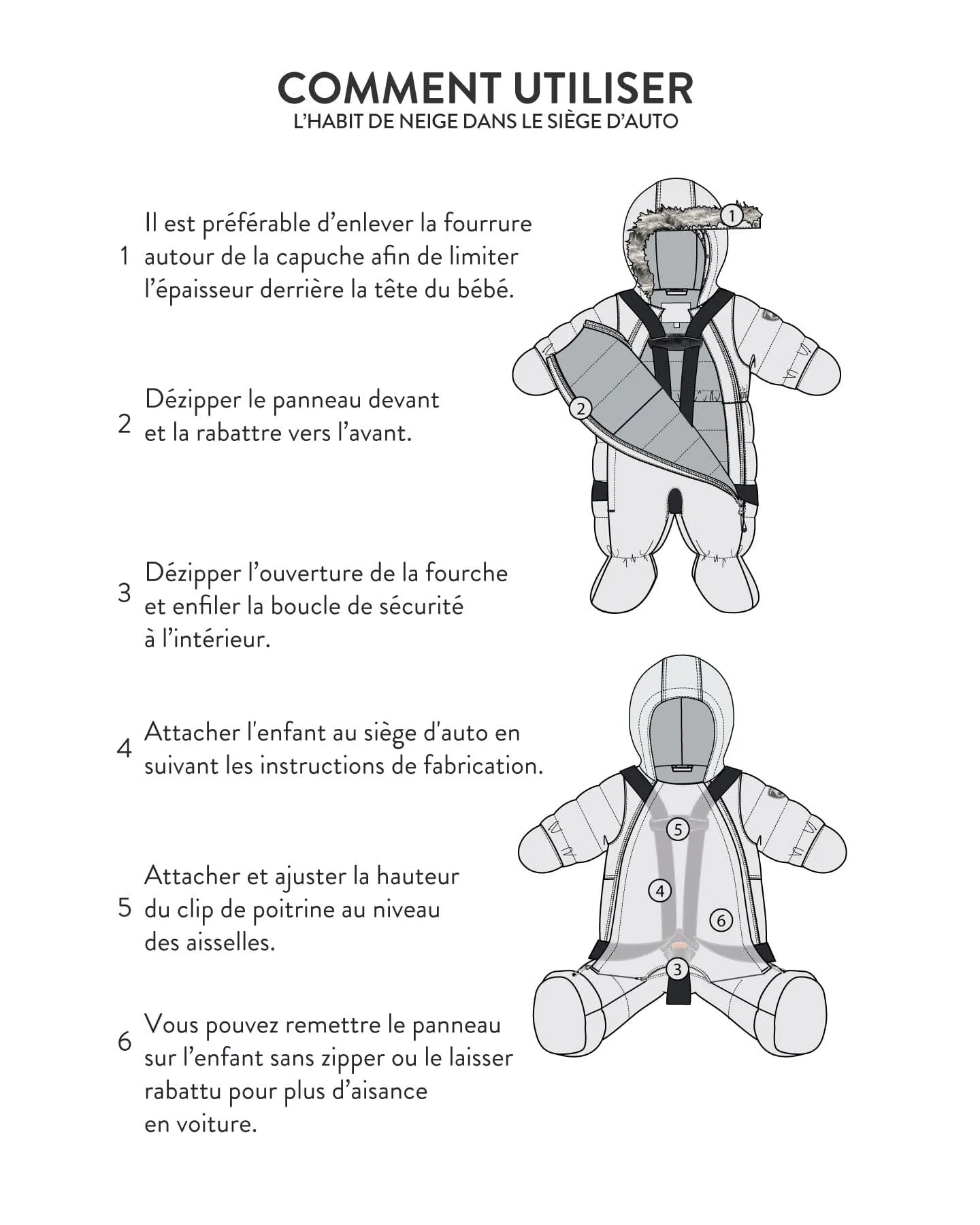 One Piece Baby Snowsuit Blue Bears Designed For Car Seat