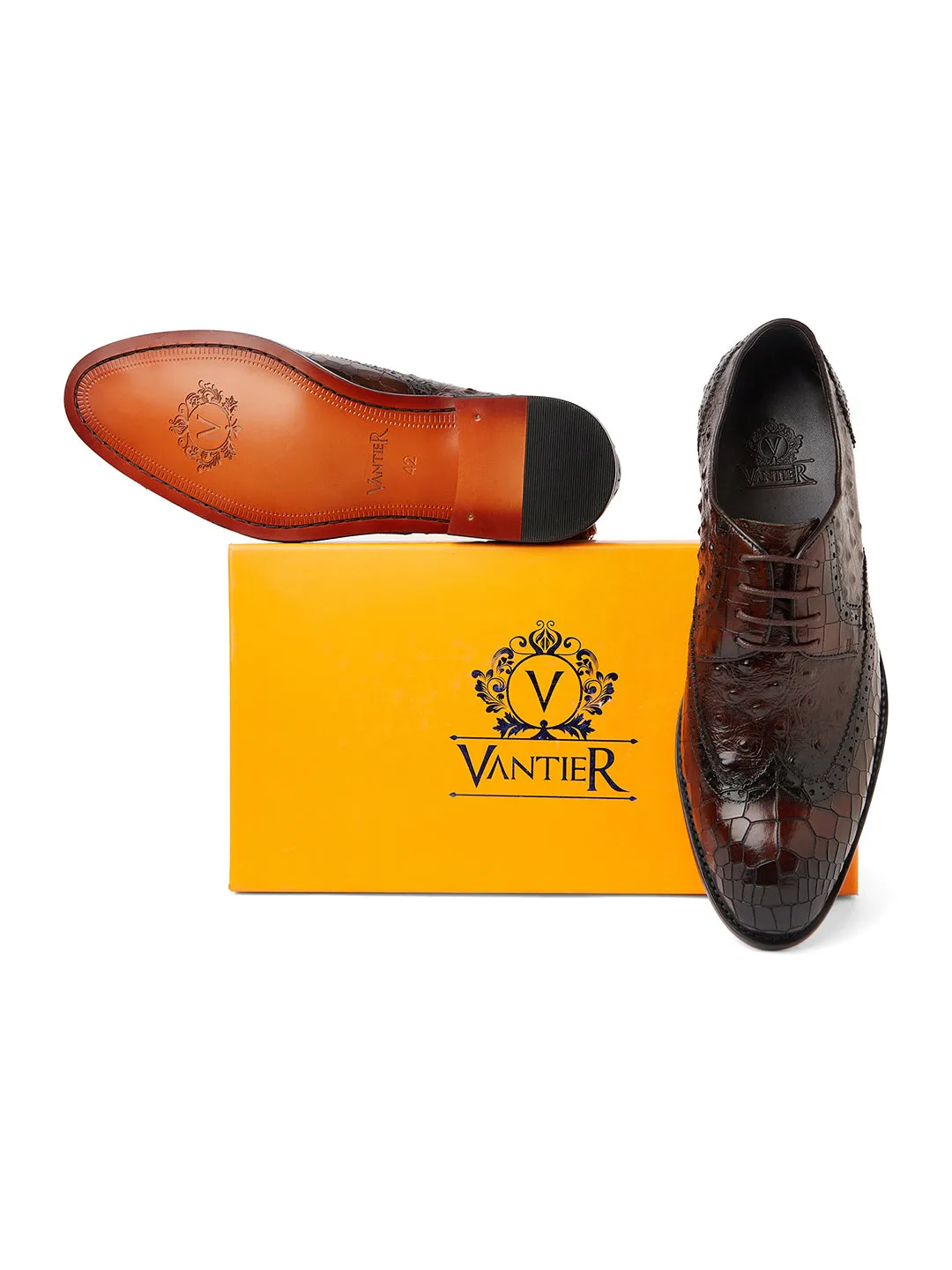 Ostrich Crocodile Oxford - Coffee