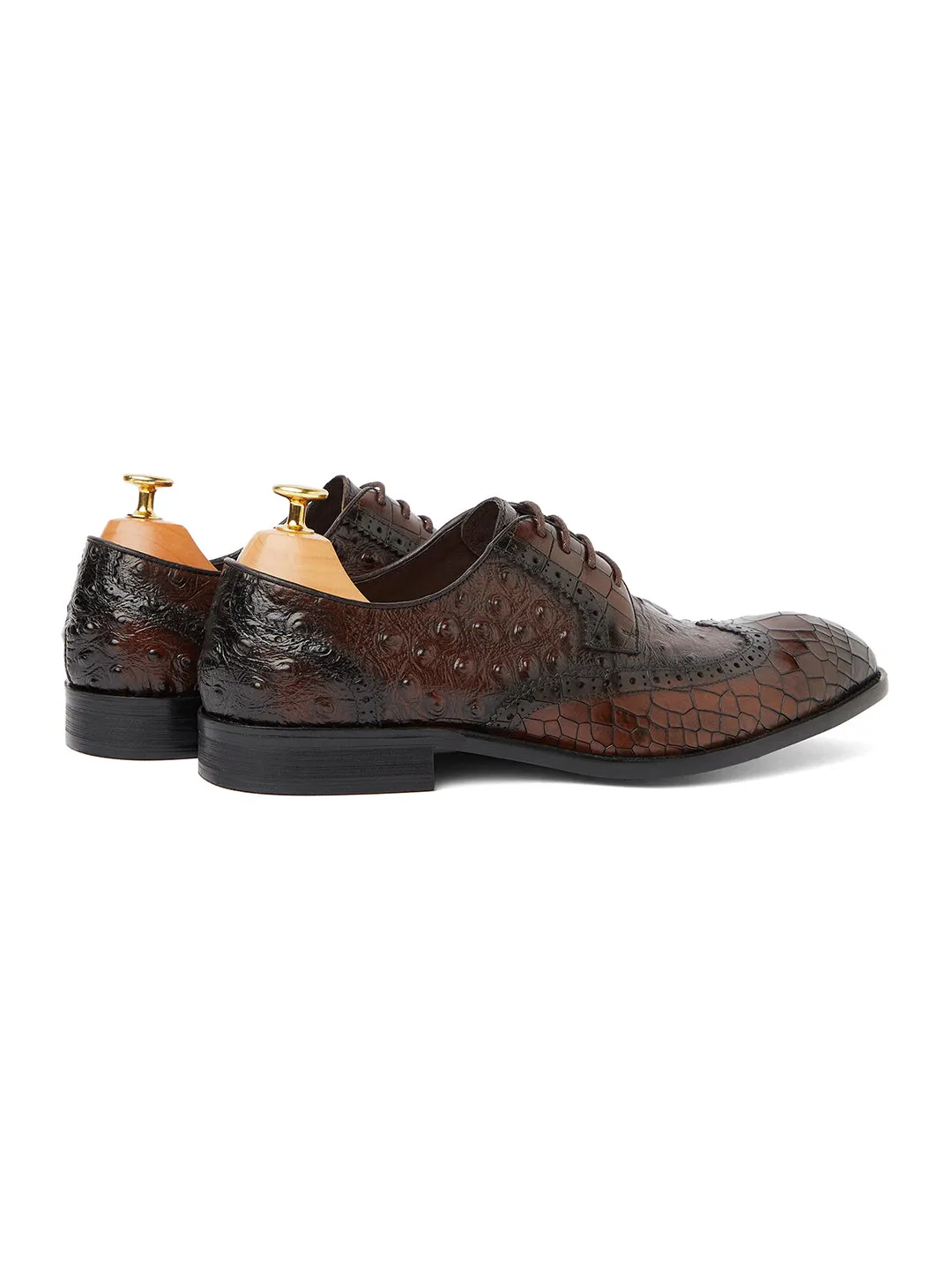 Ostrich Crocodile Oxford - Coffee