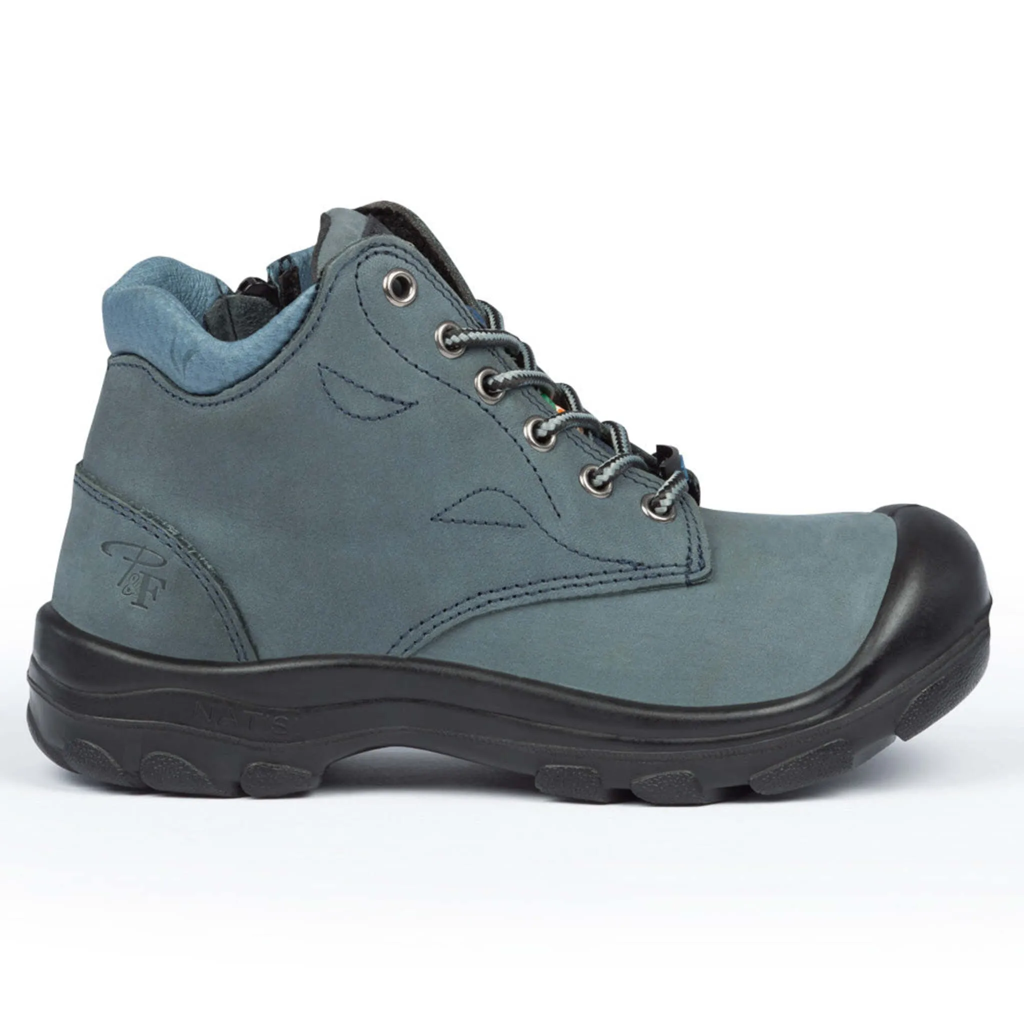 P&F Women's 6" Safety Work Boots S556 - Nubuck Leather, Waterproof, Steel Toe, Puncture-Resistant Midsole, Zipper and Removable Insoles | Sizes 5-11