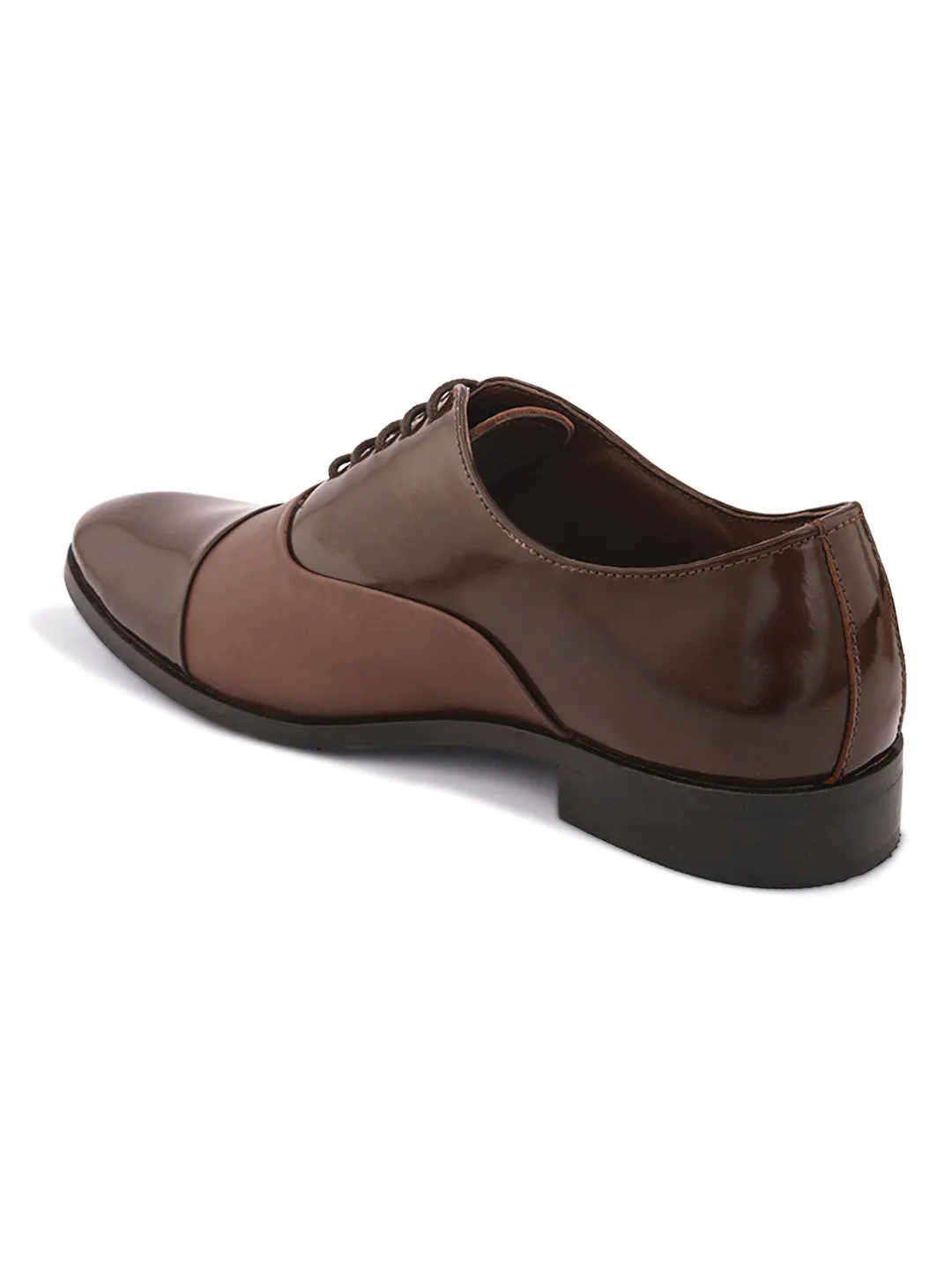 Pelle Albero Brown Patent Leather Partywear Shoes
