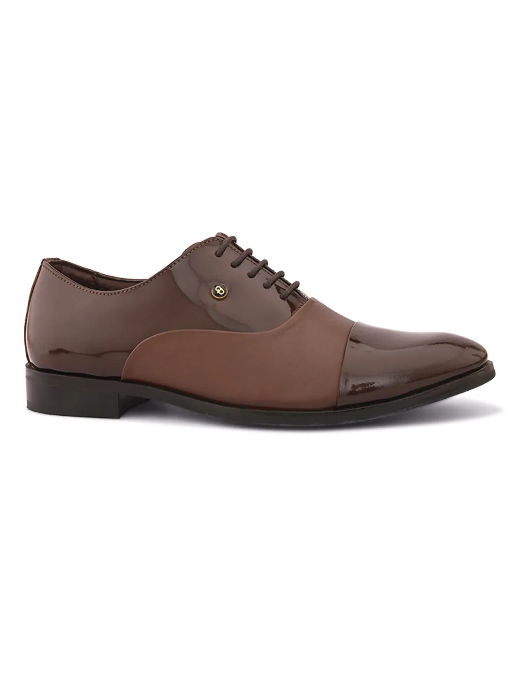 Pelle Albero Brown Patent Leather Partywear Shoes